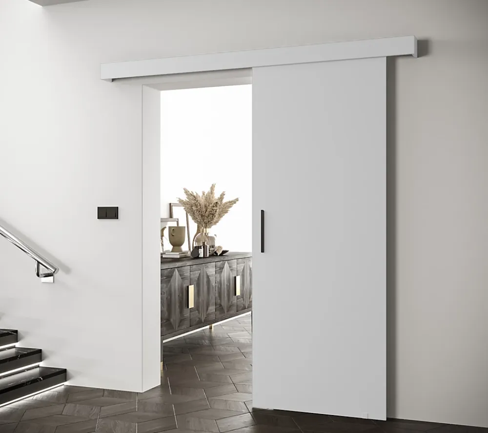 Abiks Meble Porte Coulissante<Portes coulissantes Salwador I 70x204 cm (Blanc / Blanc / Noir)