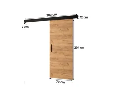 Abiks Meble Porte Coulissante<Portes coulissantes Salwador I 70x204 cm (Blanc / Blanc / Noir)
