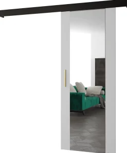 Abiks Meble Portes coulissantes Salwador II 70x204 cm (Blanc / Noir / Or)- Porte Coulissante