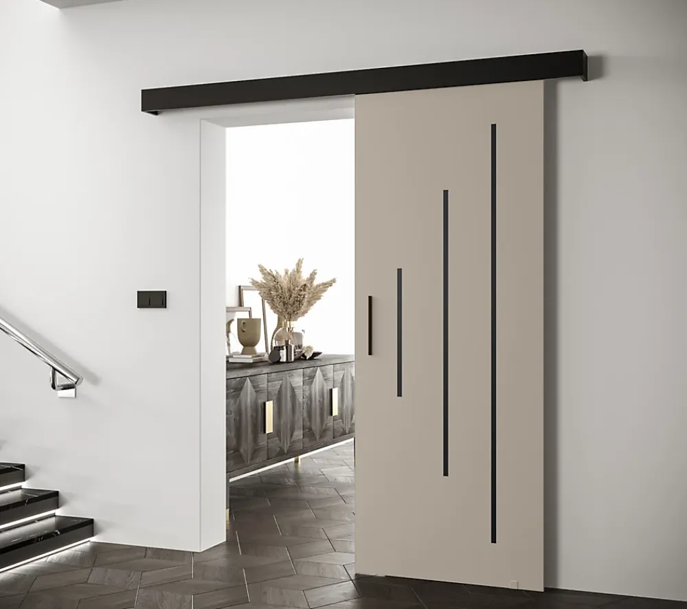 Abiks Meble Portes coulissantes Salwador Y 70x204 cm (Cachemire / Noir / Noir)- Porte Coulissante