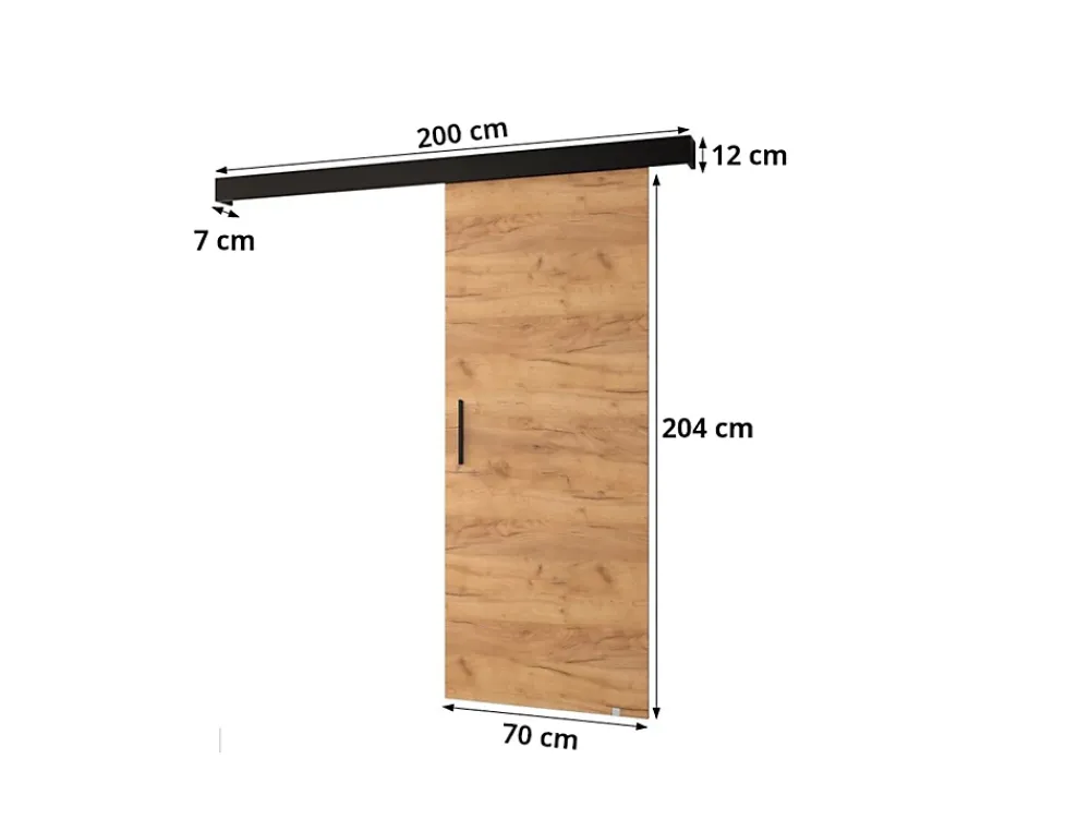 Abiks Meble Porte Coulissante<Portes coulissantes Salwador I 70x204 cm (Cachemire / Noir / Noir)