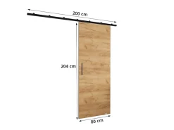 Abiks Meble Porte Coulissante<Portes coulissantes Zonda I 80x204 cm (Chêne Craft)