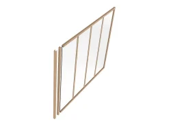 Vente-unique Poteau de terminaison pour verrière en aluminium thermolaqué - H130 cm - Naturel clair - BAYVIEW- Verrière