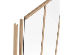 Vente-unique Poteau de terminaison pour verrière en aluminium thermolaqué - H130 cm - Naturel clair - BAYVIEW- Verrière