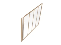Vente-unique Poteau de terminaison pour verrière en aluminium thermolaqué - H130 cm - Naturel clair - BAYVIEW- Verrière