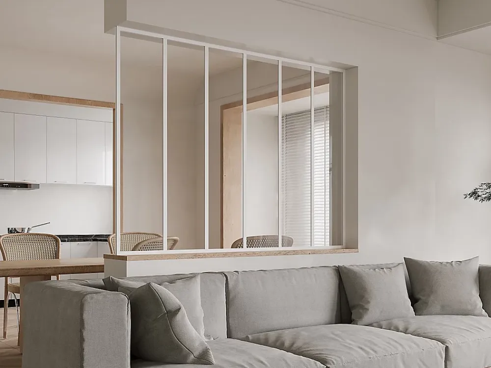 Vente-unique Verrière<Poteau de terminaison pour verrière en aluminium thermolaqué - H105 cm - Blanc - BAYVIEW
