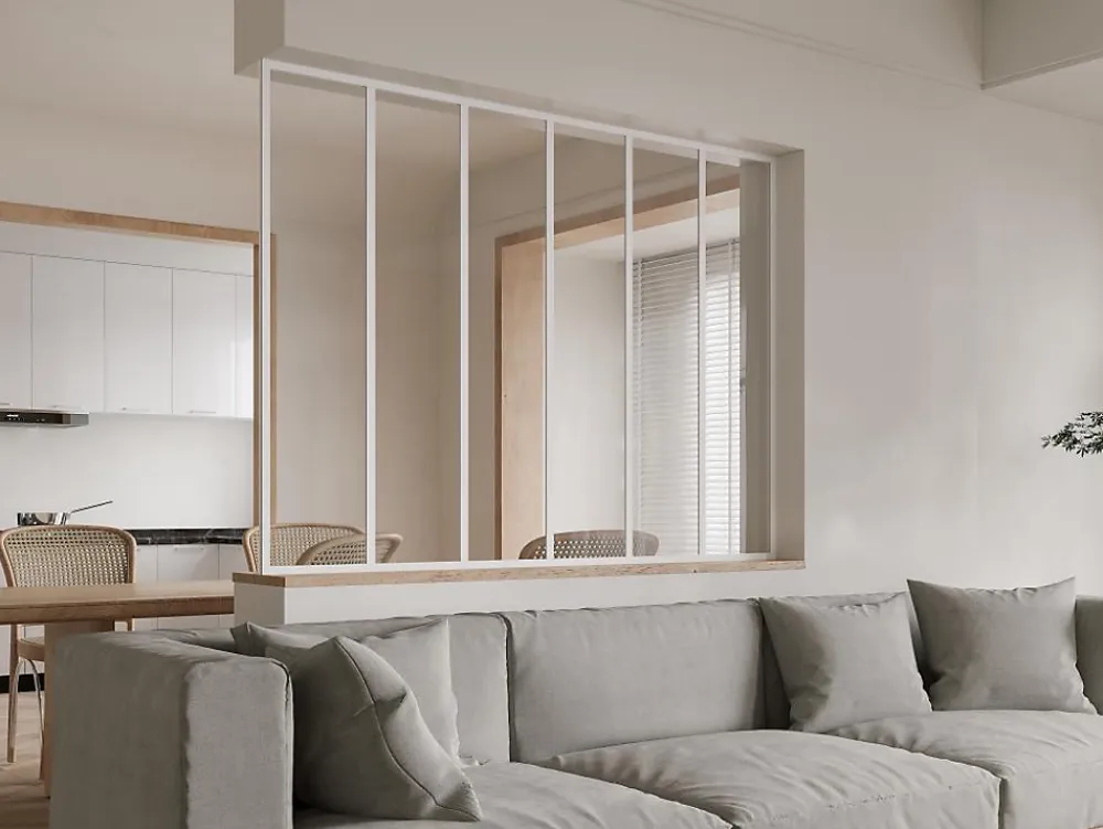 Vente-unique Verrière<Poteau de terminaison pour verrière en aluminium thermolaqué - H105 cm - Blanc - BAYVIEW