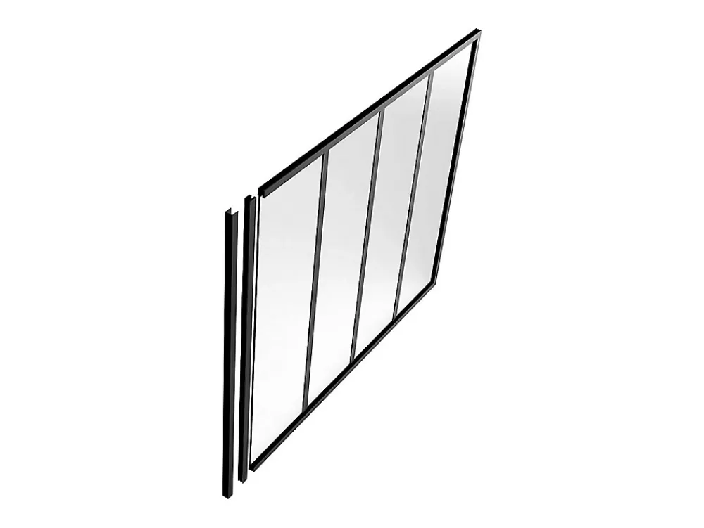 Vente-unique Verrière<Poteau de terminaison pour verrière en aluminium thermolaqué - H130 cm - Noir - BAYVIEW