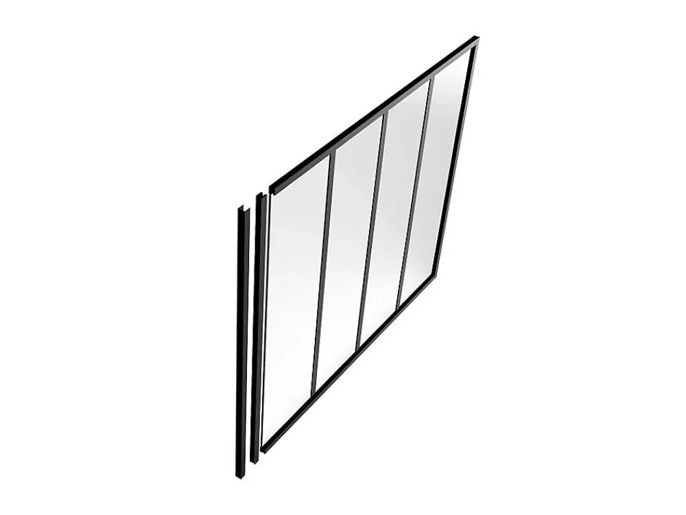 Vente-unique Verrière<Poteau de terminaison pour verrière en aluminium thermolaqué - H130 cm - Noir - BAYVIEW
