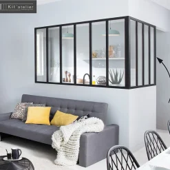 Verrière<Poteau de terminaisonen aluminium coloris noir sablé H.130cm