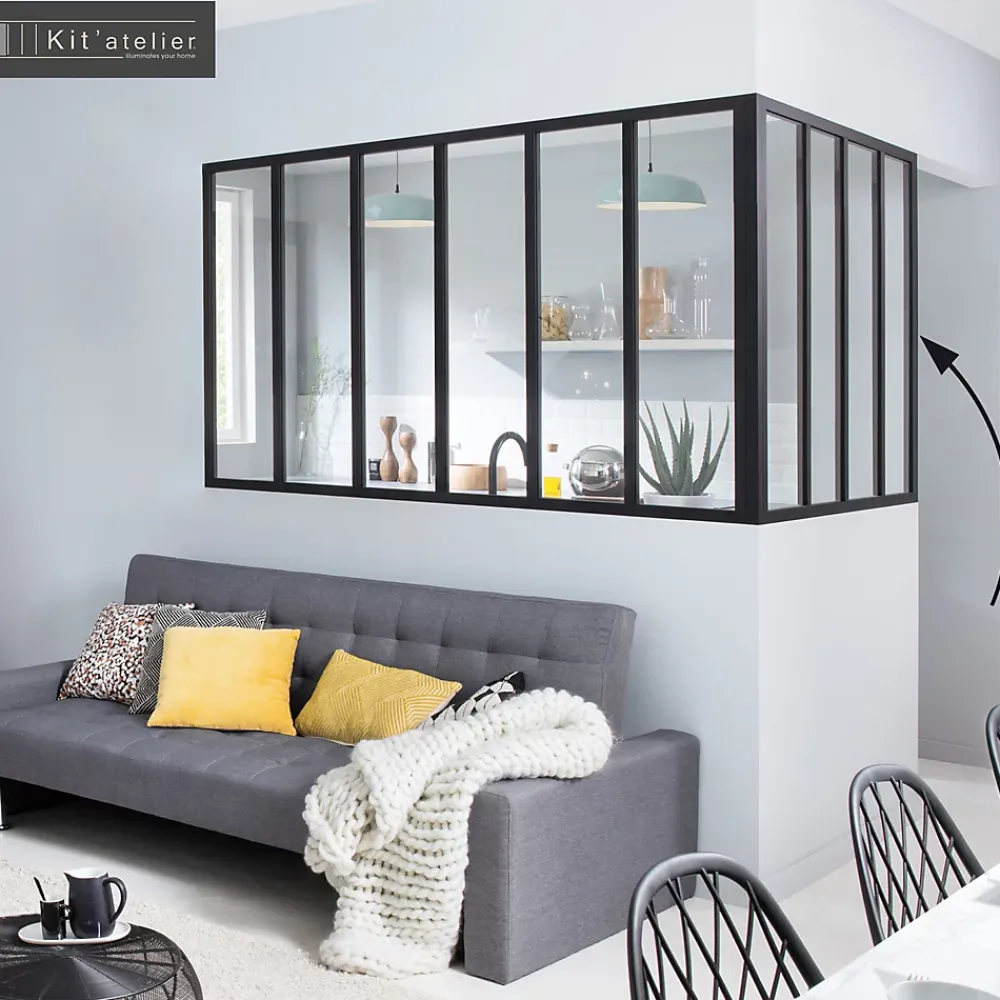 Verrière<Poteau de terminaisonen aluminium coloris noir sablé H.130cm