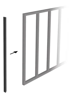 Verrière<Poteau de terminaisonen aluminium coloris noir sablé H.130cm