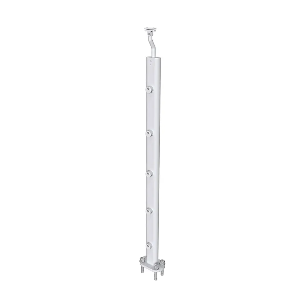 AICA Sanitaire Poteau Garde-Corps en aluminium argent L.890 mm - Pose verticale, idéal intérieur et extérieur- Accessoire D'Escalier