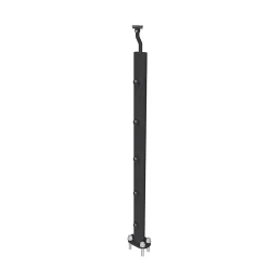 AICA Sanitaire Poteau Garde-Corps en aluminium noir L.890 mm - Pose verticale, idéal intérieur et extérieur- Accessoire D'Escalier