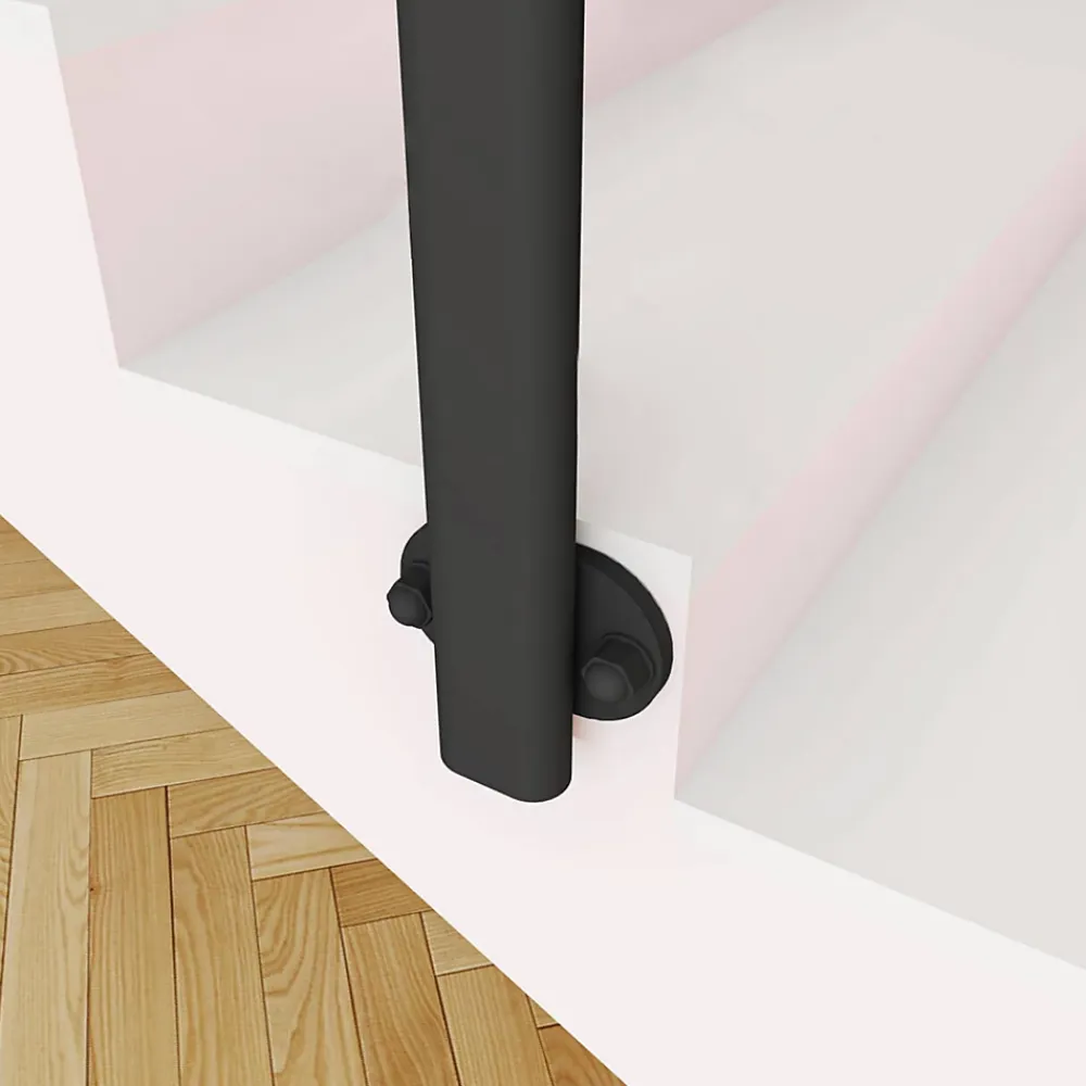 AICA Sanitaire Accessoire D'Escalier<Poteau Garde-Corps en aluminium noir L.890 mm - Pose suspendue ou latérale, idéal intérieur et extérieur