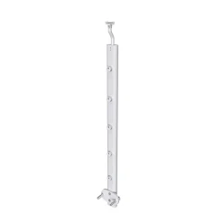AICA Sanitaire Poteau Garde-Corps en aluminium argent L.890 mm - Pose suspendue ou latérale, idéal intérieur et extérieur- Accessoire D'Escalier