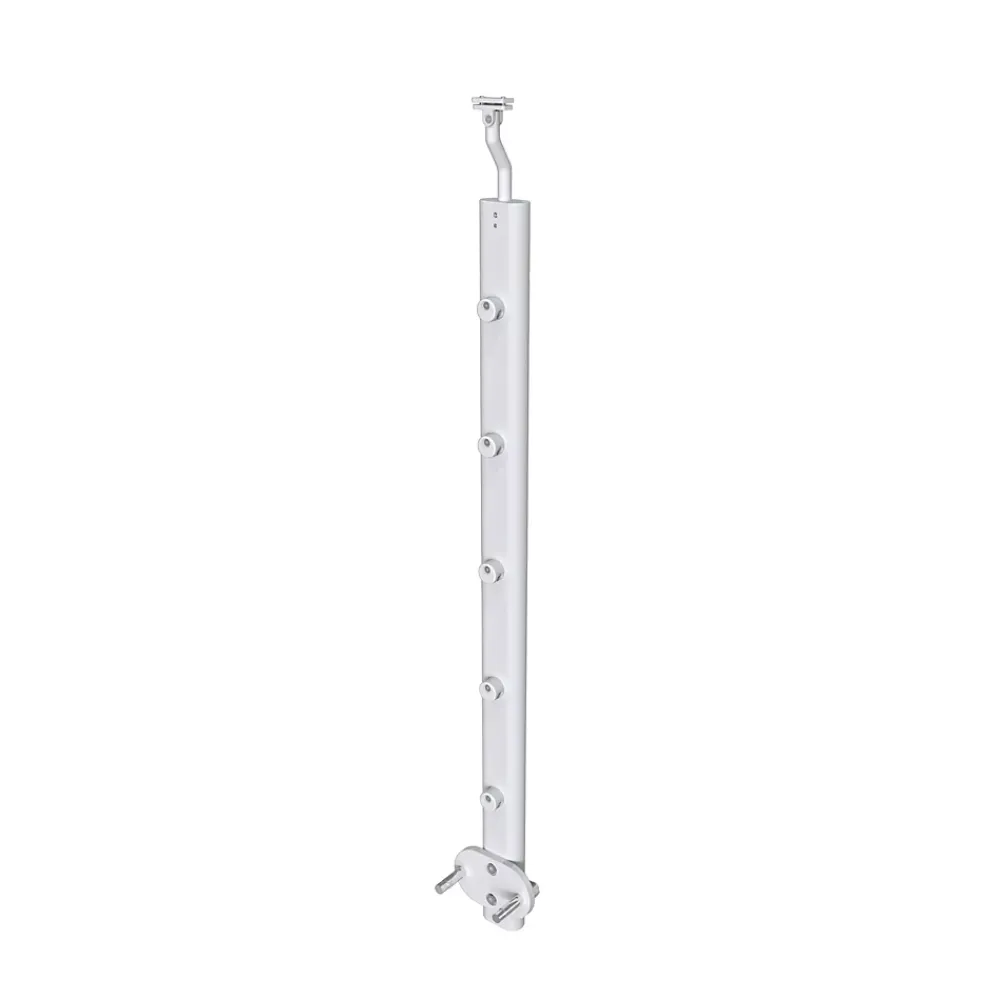 AICA Sanitaire Poteau Garde-Corps en aluminium argent L.890 mm - Pose suspendue ou latérale, idéal intérieur et extérieur- Accessoire D'Escalier
