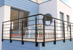 Alumin'home Garde-Corps, Balustrade<Poteau latéral pour garde corps Oxalis noir ral 9005