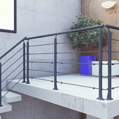 Kordo Garde-Corps, Balustrade<Poteau supplémentaire de finition gris anthracite pose à plat, Opalu