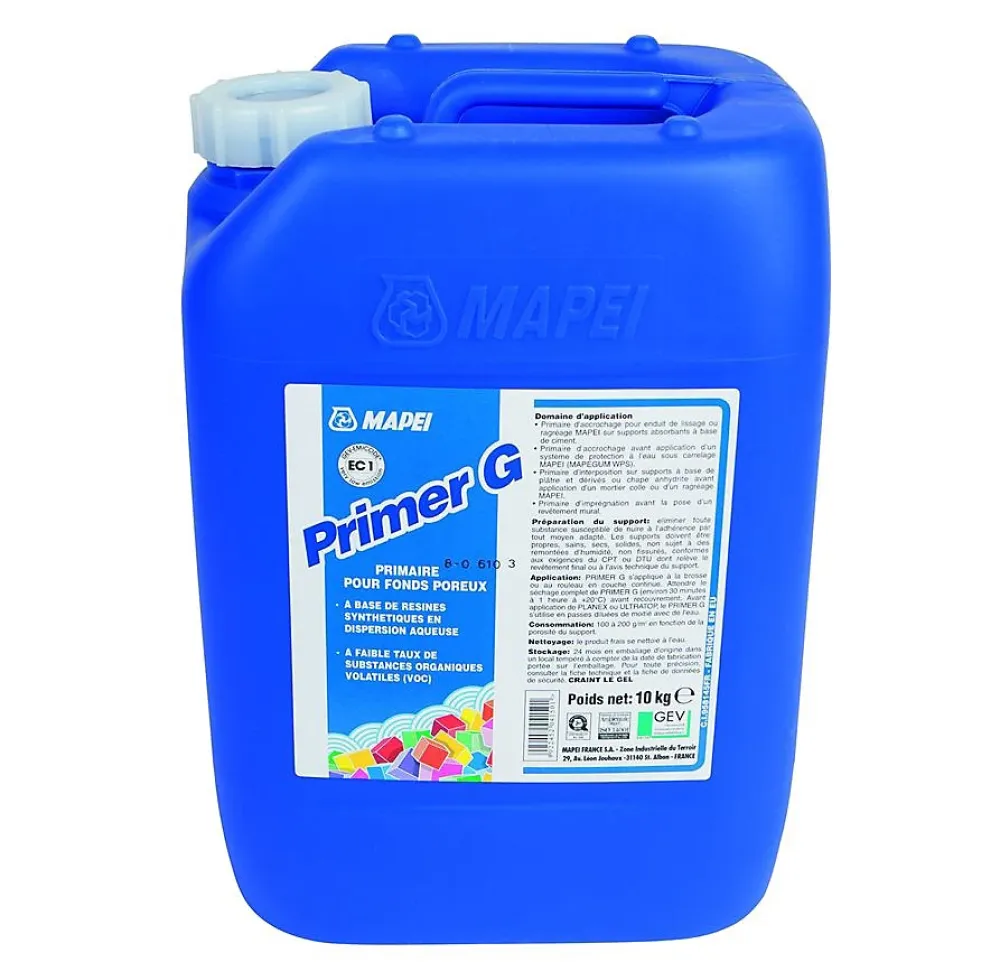Mapei Joint Carrelage Sol<Primaire d'adhérence pour supports poreux PRIMER G - Bidon 5L