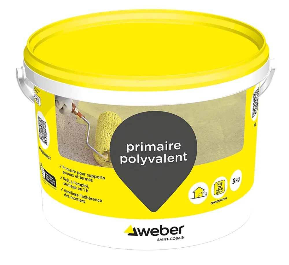 Weber Saint-Gobain Ragréage Et Primaire Pour Carrelage<Primaire polyvalent multi-surfaces Weber 5kg