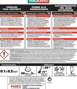Parexlanko Primaire tous supports 5L- Ragréage Et Primaire Pour Carrelage