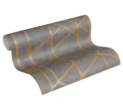 Profhome Papier Peint<369281-GU Papier peint à motifs graphiques légèrement texturé subtilement chatoyant 5,33 m2
