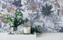 Profhome 381751-GU Papier peint floral lisse mat 5,33 m2- Papier Peint