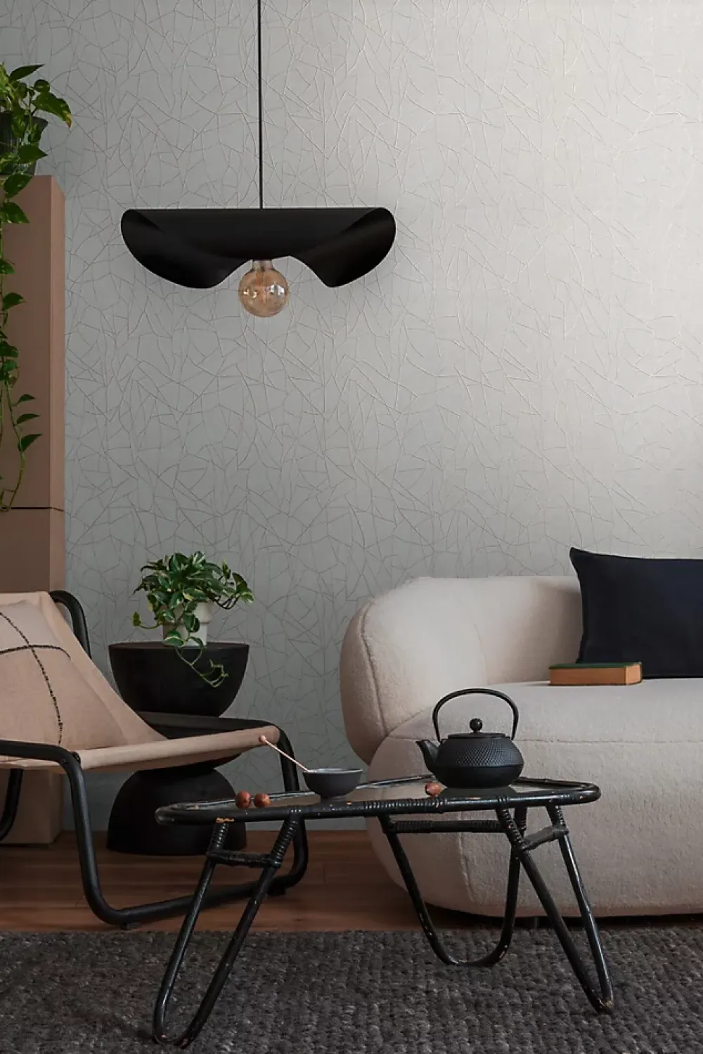 Profhome 399341-GU Papier peint à motifs graphiques légèrement texturé satiné 5,33 m2- Papier Peint