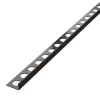 Ilcom Profil angulaire J en acier inoxydable pour les carreaux 12mm x 2700mm - gunmetal- Profilé Carrelage