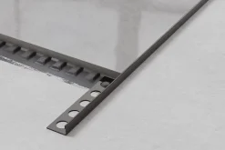 Ilcom Profil angulaire J en acier inoxydable pour les carreaux 12mm x 2700mm - gunmetal- Profilé Carrelage