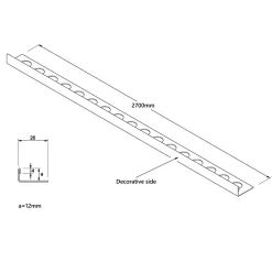 Ilcom Profil angulaire J en acier inoxydable pour les carreaux 12mm x 2700mm - gunmetal- Profilé Carrelage