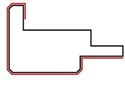 Hardwarexchange Moulure<Profil carré en MDF massif Noir satiné 2760x32x19 mm MIDDLE WAVY
