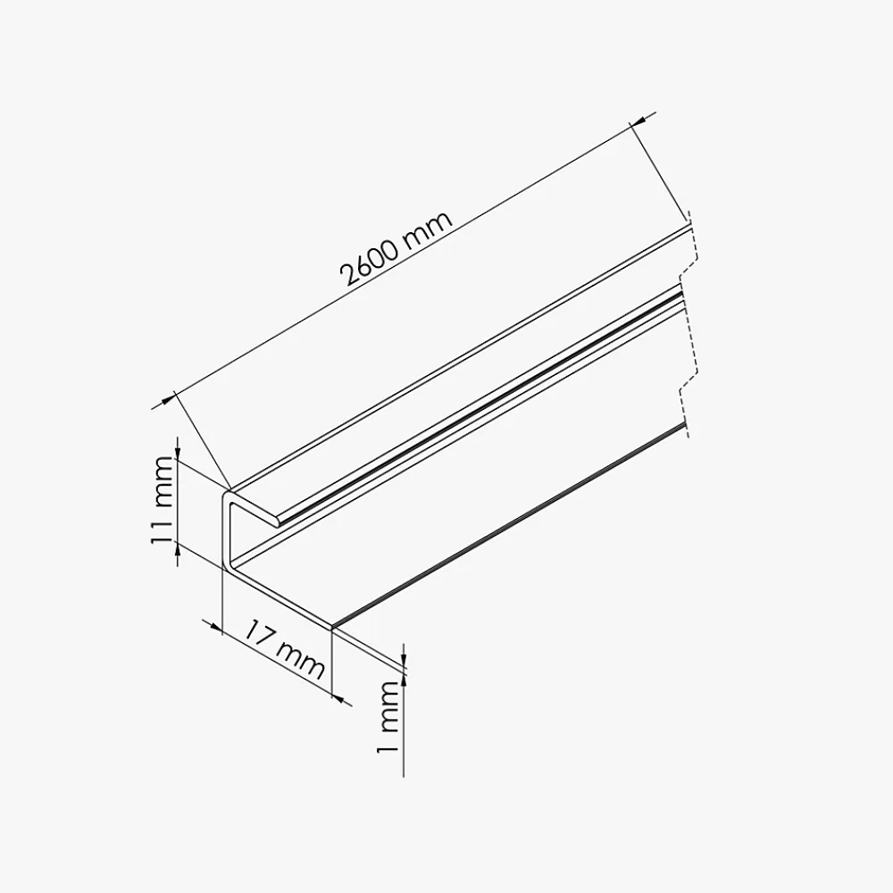 Tecnoprofils Lambris Mural<Profil d'Arrêt PVC 8 mm - Longueur 2.60 m - Blanc