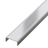 Ilcom Profilé décoratif C en acier inoxydable pour carrelage Argent satiné - 40 mm x 2440 mm x 0,65 ep.- Profilé Carrelage
