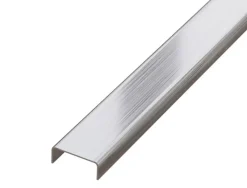 Ilcom Profilé décoratif C en acier inoxydable pour carrelage Argent satiné - 40 mm x 2440 mm x 0,65 ep.- Profilé Carrelage