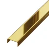 Ilcom Profilé Carrelage<Profilé décoratif C en acier inoxydable pour carrelage Or poli - 10 mm x 2700 mm x 0,65 ep.