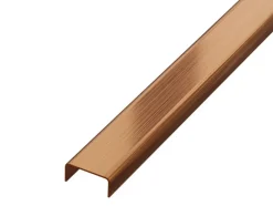 Ilcom Profilé décoratif C en acier inoxydable pour carrelage Cuivre satiné - 10 mm x 2700 mm x 0,65 ep.- Profilé Carrelage