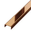 Ilcom Profilé décoratif C en acier inoxydable pour carrelage Cuivre poli - 10 mm x 2440 mm x 0,65 ep.- Profilé Carrelage