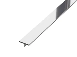 Ilcom Profil décoratif T en acier inoxydable pour couvrir jonction Argent poli - 20mm X 10mm X 2700mm- Profilé Carrelage