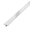 Ilcom Profilé Carrelage<Profil décoratif T en acier inoxydable pour couvrir jonction Argent satiné - 20mm X 10mm X 2700mm
