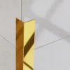 Ilcom Profilé décoratif L Angle extérieur en acier inoxydable 30 mm x 30 mm x 2700 mm - or poli- Profilé Carrelage
