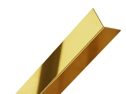Ilcom Profilé décoratif L Angle extérieur en acier inoxydable 30 mm x 30 mm x 2700 mm - or poli- Profilé Carrelage