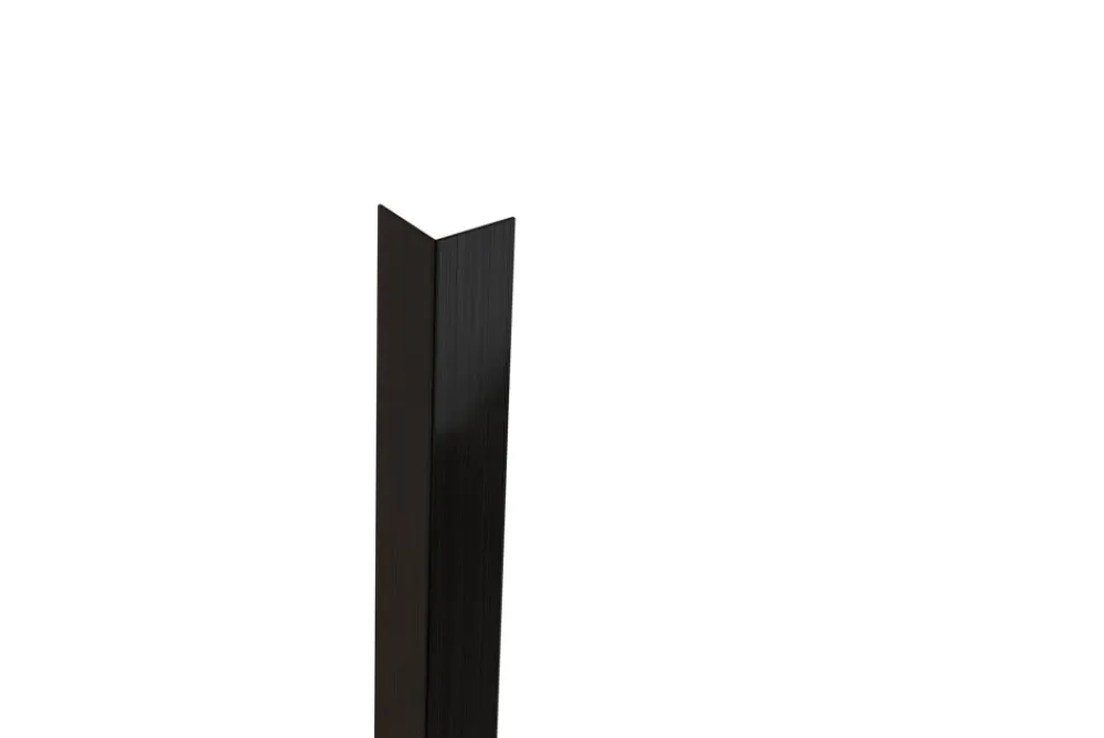 Ilcom Profilé décoratif L Angle extérieur en acier inoxydable 30 mm x 30 mm x 2700 mm - noir satiné- Profilé Carrelage