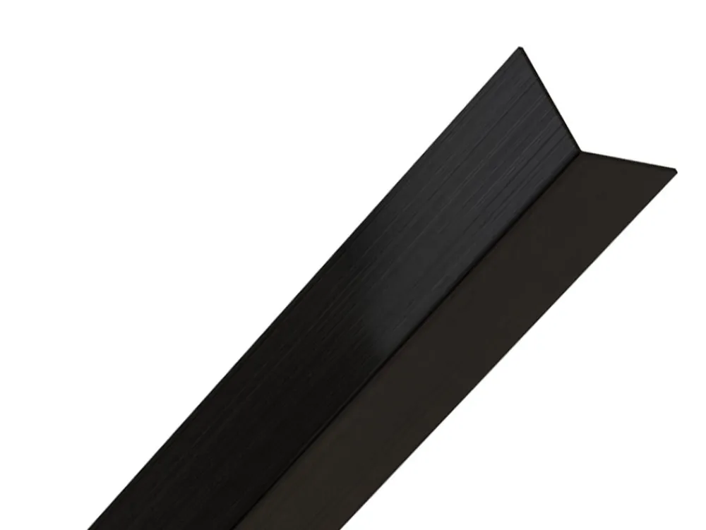 Ilcom Profilé décoratif L Angle extérieur en acier inoxydable 30 mm x 30 mm x 2700 mm - noir satiné- Profilé Carrelage
