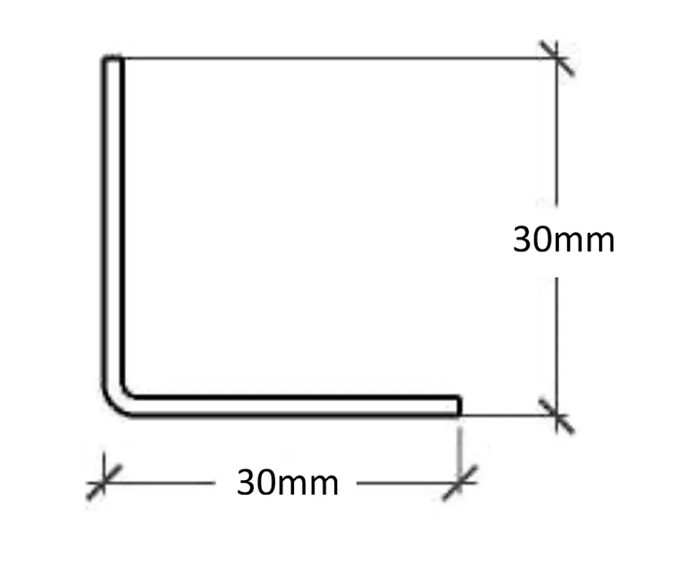 Ilcom Profilé décoratif L Angle extérieur en acier inoxydable 30 mm x 30 mm x 2700 mm - noir satiné- Profilé Carrelage