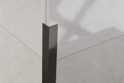 Ilcom Profilé décoratif L Angle extérieur en acier inoxydable 30 mm x 30 mm x 2700 mm - gunmetal- Profilé Carrelage