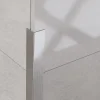 Ilcom Profilé décoratif L Angle extérieur en acier inoxydable 30 mm x 30 mm x 2700 mm - argent satiné- Profilé Carrelage