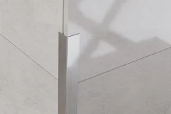 Ilcom Profilé décoratif L Angle extérieur en acier inoxydable 30 mm x 30 mm x 2700 mm - argent satiné- Profilé Carrelage