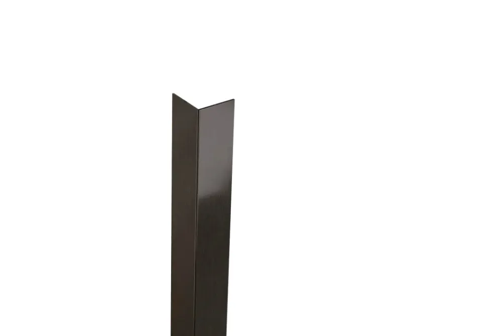 Ilcom Profilé décoratif L Angle extérieur en acier inoxydable 20 mm x 20 mm x 2700 mm - gunmetal- Profilé Carrelage